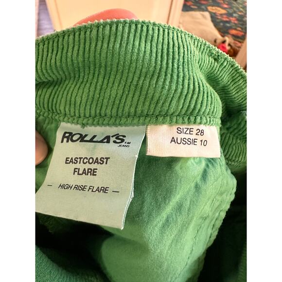 Rolla's Green Corduroy Eastcoast Flare Jeans Size 28 - Picture 6 of 9